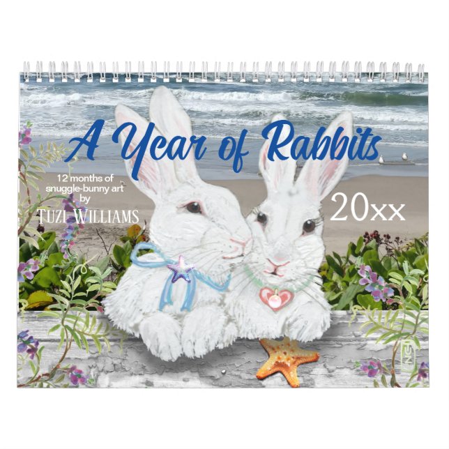 Calendrier Année Lapin Lapin Mignonne Nature Bois Art (Protection)
