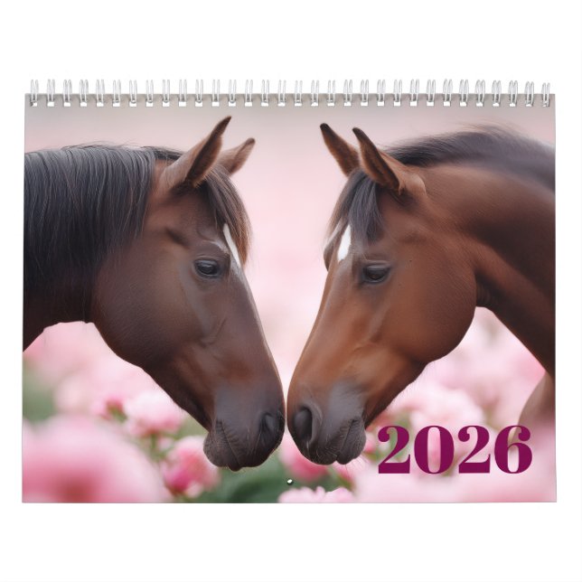 Calendrier Année majestueuse de l'équine 2026 : Saisons du ch (Protection)