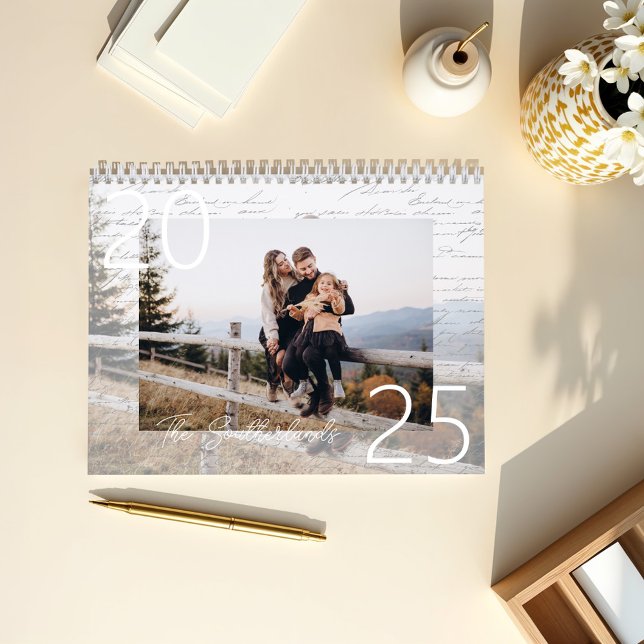 Calendrier Année Plein de souvenirs Famille Photo souvenir (Year Full of Memories Family Photo Memory Keepsake Calendar)