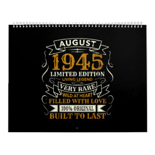 Calendrier Anniversaire Vintage Né août 1945