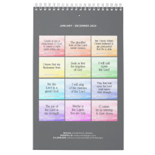Calendrier Annuaires de couplets bibliques 2023