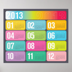 Calendrier annuel 2013 affiche murale