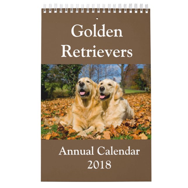 Calendrier annuel 2018 de golden retriever (Protection)