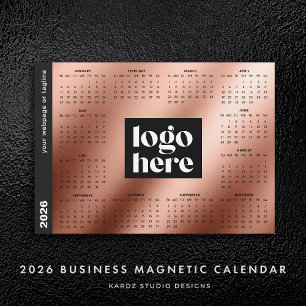 Calendrier annuel 2026 Rose Gold Logo d'entreprise