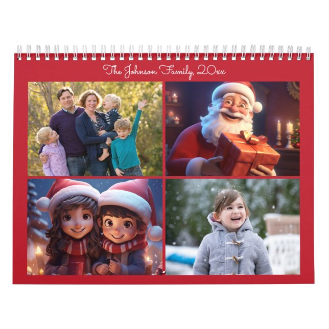 Calendrier annuel de la famille de photos de Noël  (Protection)
