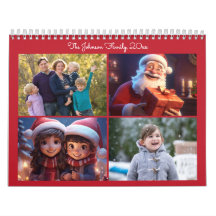 Calendrier annuel de la famille de photos de Noël