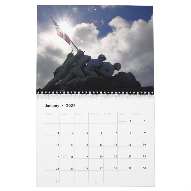 Calendrier annuel DJ PhotoUSA (Jan 2027)