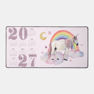 Calendrier Annuel Licorne Arc-en-Ciel Lune Étoiles