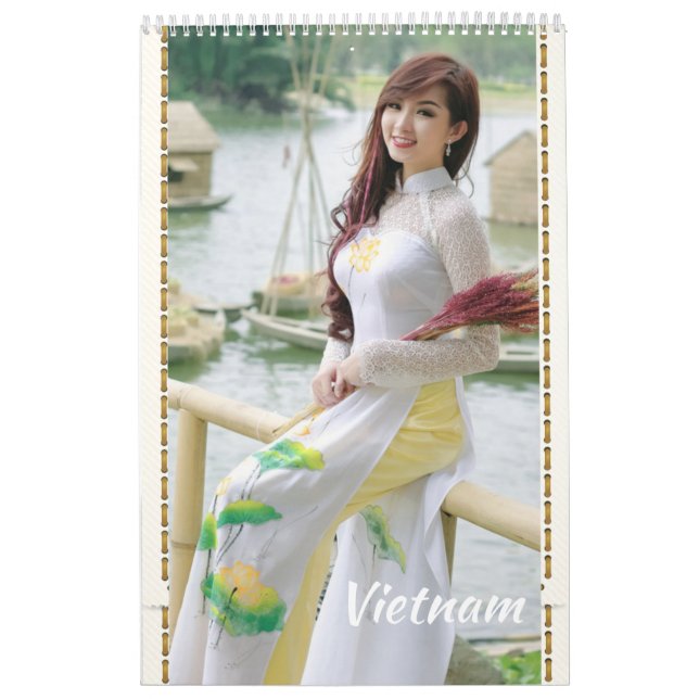 Calendrier Ao Dai Viêt Nam traditionnel (Protection)