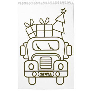 Calendrier Aperçu camion de Noël Père Noël voiture vue avant