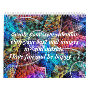 Calendrier Apophyse Abstraite Fractale X + texte et images