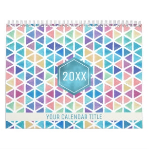 Calendrier Aquarelle Abstraite Géométrique Une photo par mois