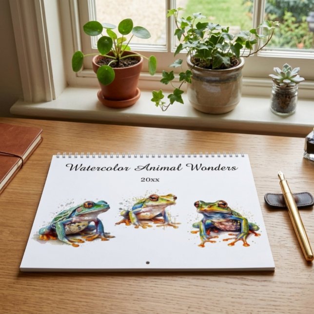 Calendrier Aquarelle Animal Merveilles, personnalisé (Créateur téléchargé)