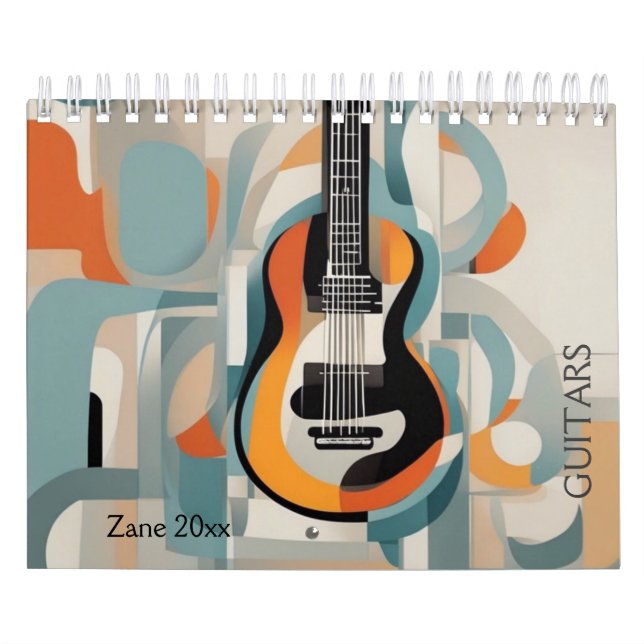 Calendrier Aquarelle de guitare Abstraite (Protection)