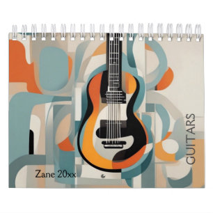 Calendrier Aquarelle de guitare Abstraite
