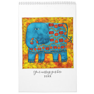 Calendrier Aquarelle des animaux à motifs