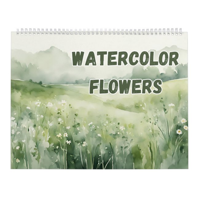 Calendrier Aquarelle Fleurs et Fleurs prairies Amoureux de la (Protection)