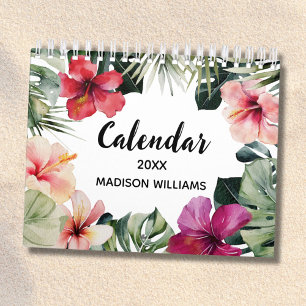 Calendrier Aquarelle Floral Tropical Botanique 2026