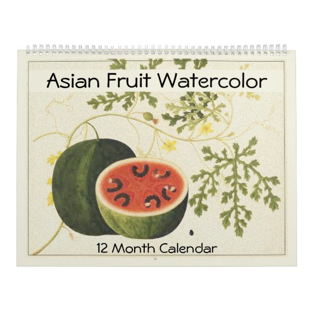 Calendrier Aquarelle Fruit Asiatique Décor Ferme Moderne (Protection)