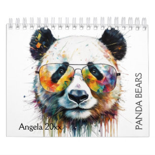 Calendrier Aquarelle Panda Bear