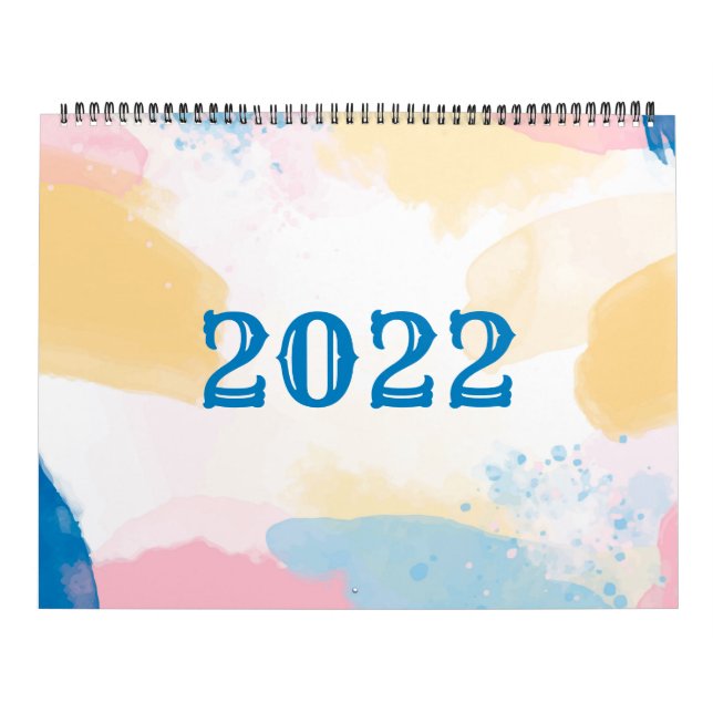Calendrier Aquarelle Pastel Shade Carré photo (Protection)