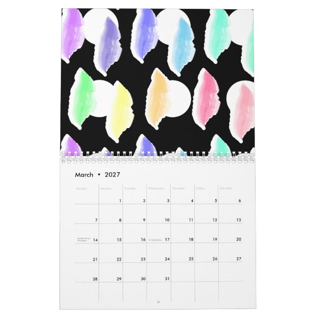 Calendrier Aquarelle Splash ! (Mar 2027)