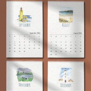 Calendrier aquarelle tropical 2026