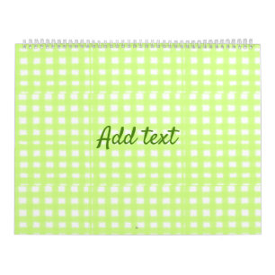 Calendrier Aquarelle vert plaid ginham personnalisé ajouter t