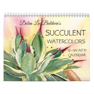 Calendrier Aquarelles succulentes 12 mois