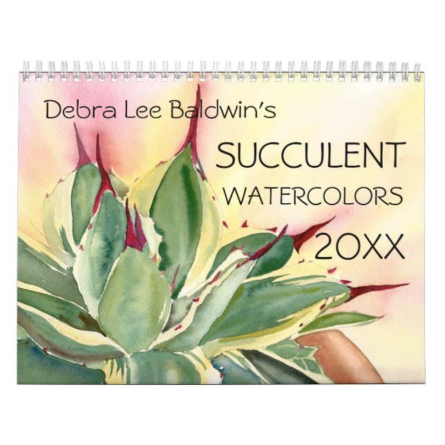 Calendrier Aquarelles succulentes 20XX par Debra Lee Baldwin  (Protection)