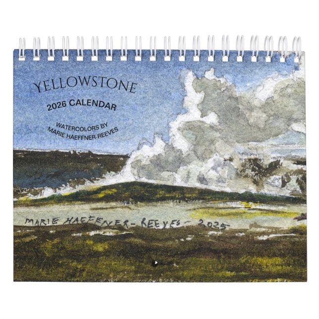 CALENDRIER AQUARELLES YELLOWSTONE 2026 (Protection)