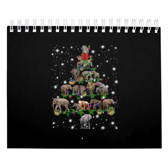 Calendrier Arbre De Noël Éléphant Couvert De Lampe De Feu (Protection)