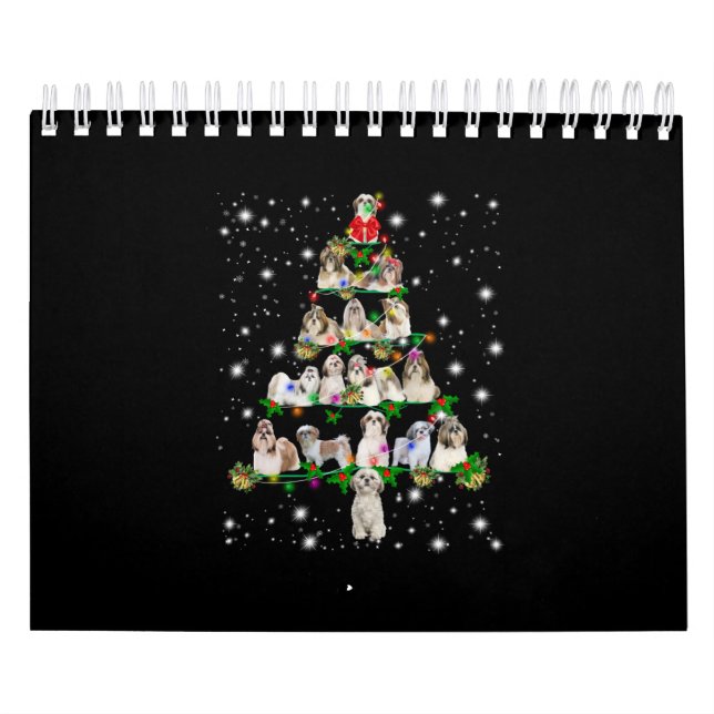 Calendrier Arbre De Noël Shih Tzu Couvert De Fashlight (Protection)