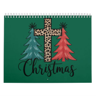 Calendrier Arbres de Noël chrétiens croisés léopard 