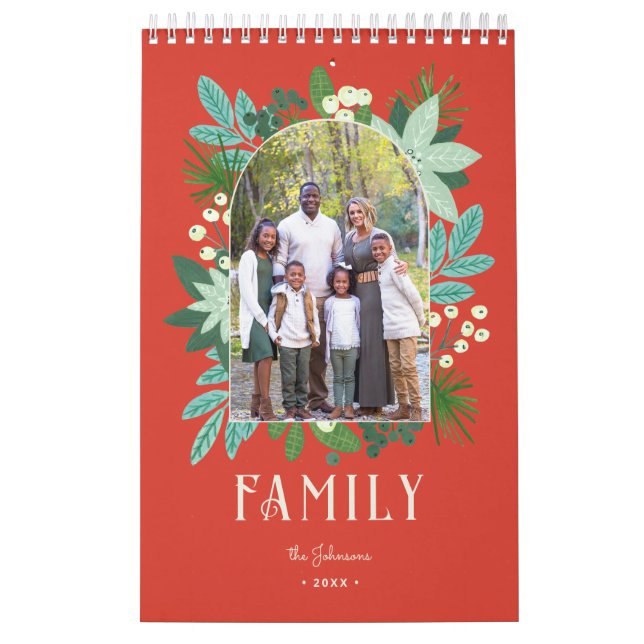 Calendrier Arch Frame Floral Joyeux Noël Photo (Protection)