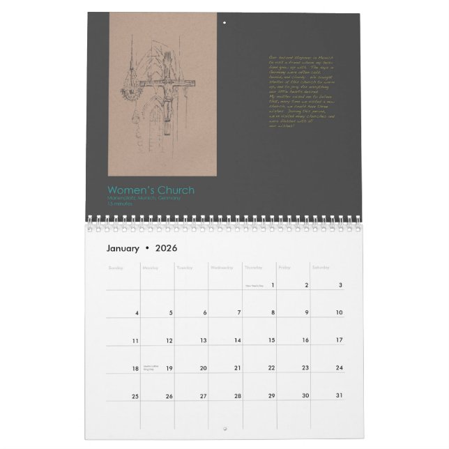 Calendrier architectural 2012 de croquis par (Jan 2026)