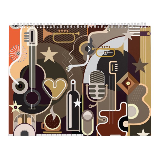 Calendrier arrière - plan de musique Abstraite (Protection)