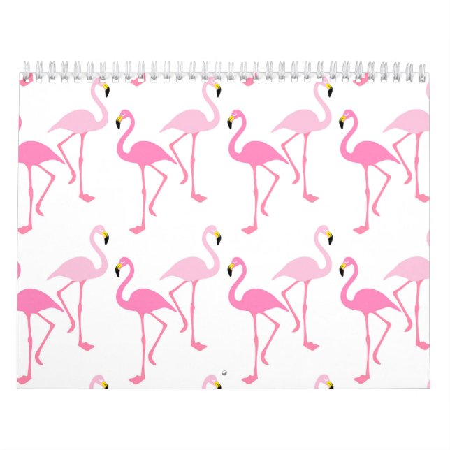 Calendrier Arrière - plan Flamant rose - Rose (Protection)