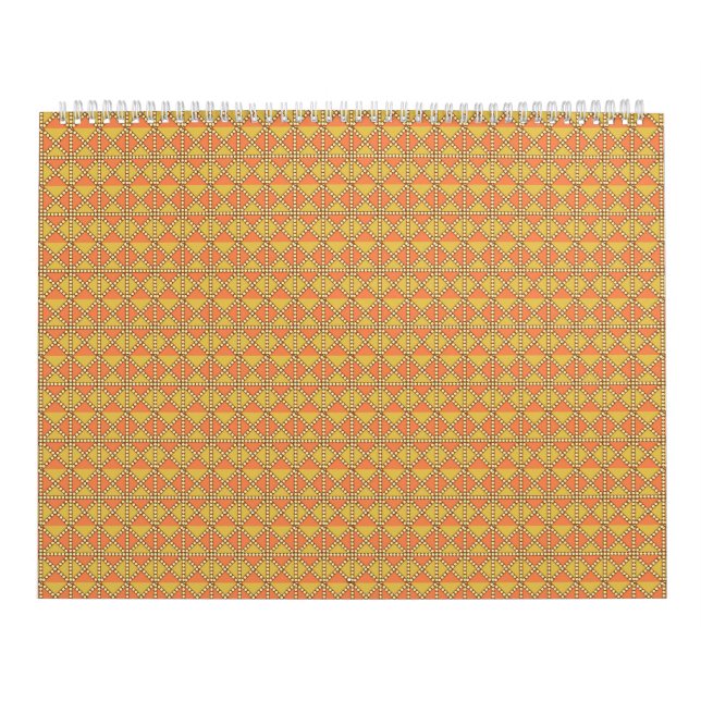 Calendrier arrière - plan orange et jaune avec motif (Protection)