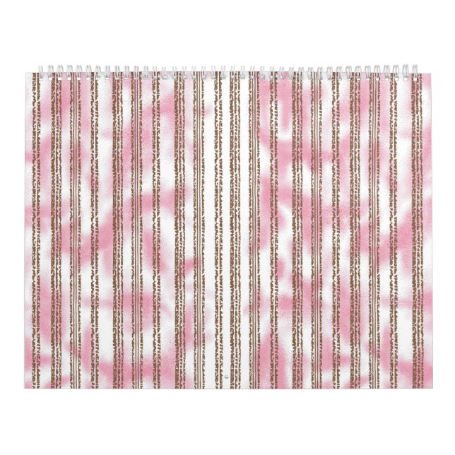 Calendrier arrière - plan rayé rose et blanc (Protection)