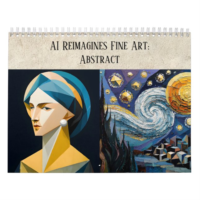 Calendrier Art abstrait d'IA esthétique - Beaux-arts remixés (Protection)