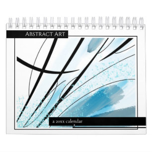 Calendrier Art Abstrait - Noir - Ligne noire - Couleur d'art