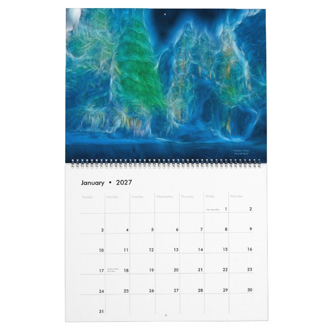 Calendrier Art abstrait par David Ruhl (Jan 2027)