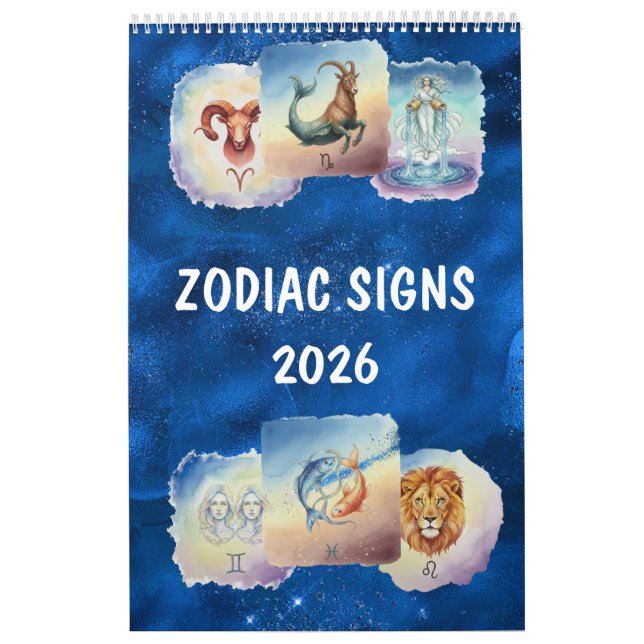 Calendrier Art aquarelle du zodiaque astrologique  (Protection)