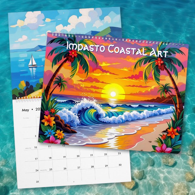 Calendrier Art côtier de style Impasto (Créateur téléchargé)