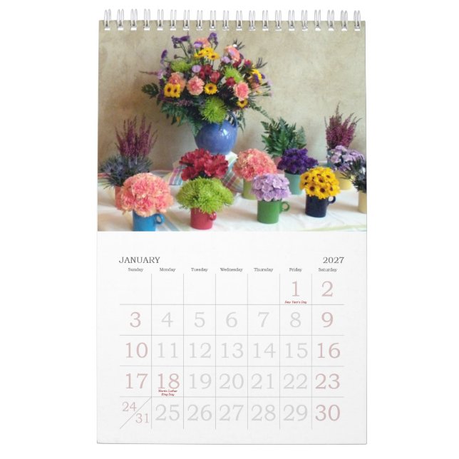 Calendrier Art de 2012 fleurs (Jan 2027)