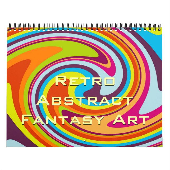 Calendrier Art de fantaisie abstrait rétro coloré moderne (Protection)
