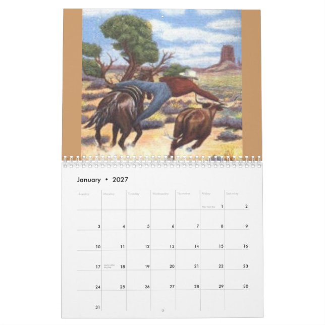 Calendrier Art de l'ouest sauvage (Jan 2027)