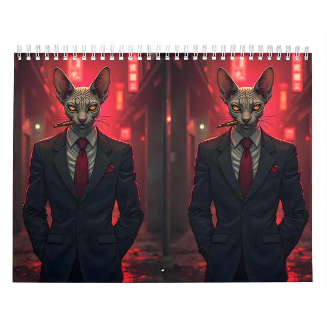 Calendrier Art d'humour de chat Sphynx | Conception de citati (Protection)