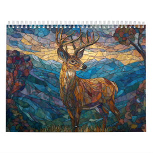Calendrier Art Élégant Mur en Verre Tiffany